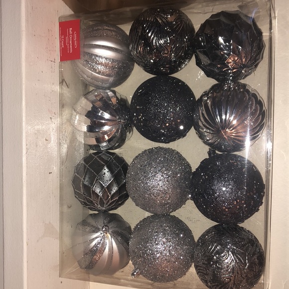 12 count silver Holiday ornaments - Picture 2 of 5
